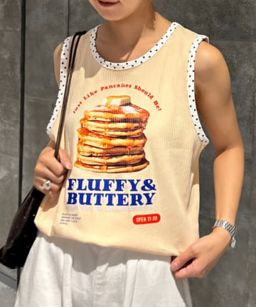 【HELLO.SANFRANCISCO】アソート柄レオパードパイピングタンク