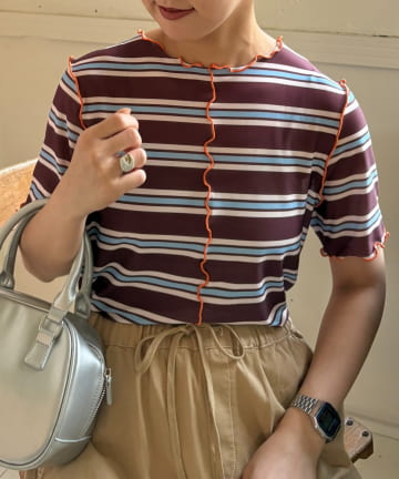 CIAOPANIC TYPY(チャオパニックティピー) 【HELLO.SANFRANCISCO】マルチボーダーメロートップス