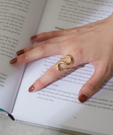 BIRTHDAY BAR(バースデイバー) Wave line gold ring ウェーブラインゴールドリング