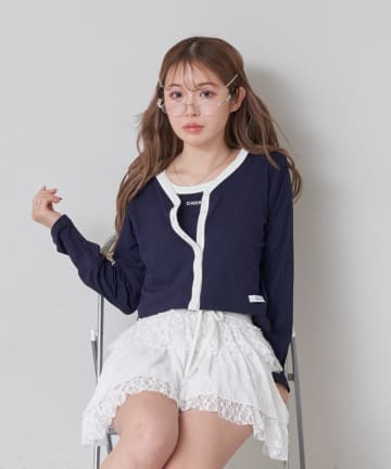 OUTLET(アウトレット) 【RAY CASSIN】ロゴタンクセットカーディガン