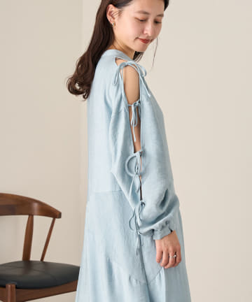 OUTLET(アウトレット) 【Kastane】袖リボンワンピース