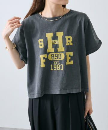 PUAL CE CIN(ピュアルセシン) カレッジロゴショートTシャツ