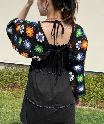 【HELLO.SANFRANCISCO/ハローサンフランシスコ】クロシェボレロ付きキャミチュニックワンピ