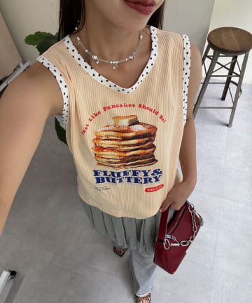 【HELLO.SANFRANCISCO/ハローサンフランシスコ】アソート柄レオパードパイピングタンク