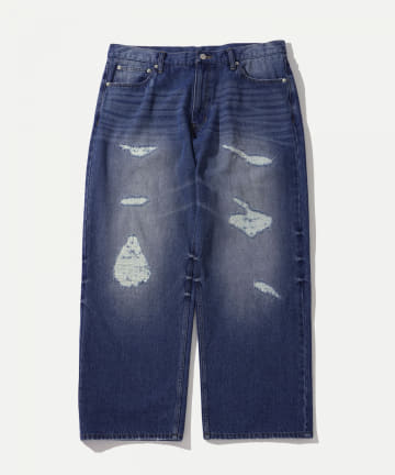 OUTLET(アウトレット) 【WHO'S WHO gallery】クラッシュワイドデニム