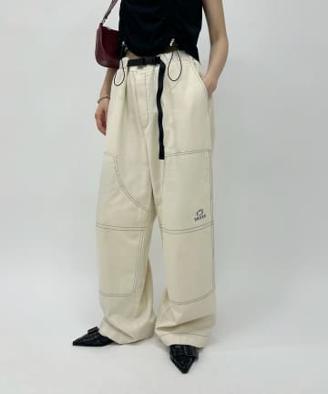 OUTLET(アウトレット) 【WHO'S WHO gallery】BRONXステッチダブルニーイージーパンツ