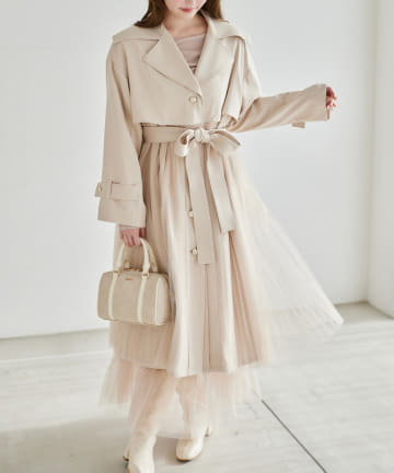 NICE CLAUP / OLIVE des OLIVE OUTLET(ナイスクラップ  / オリーブ デ オリーブ アウトレット) 【one after another】チュールトレンチ