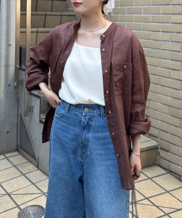 FREDY & GLOSTER(フレディ アンド グロスター) ラミーバンドカラーシャツ