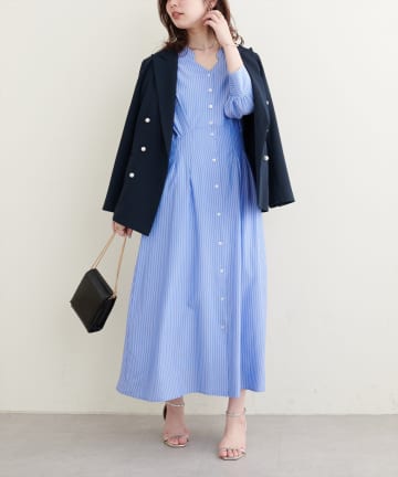 【natural couture】タックシャツワンピース