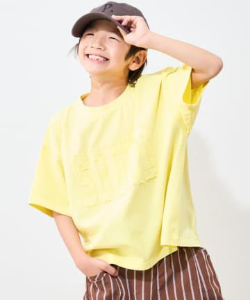 【KIDS】ピグメント加工オーバーロゴTEE