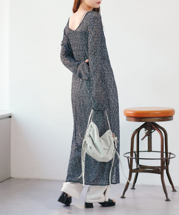 Kastane(カスタネ) 【WEB限定/前後2WAY/リバーシブル】レースフラワー長袖ワンピース