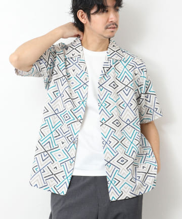 NOLLEY'S(ノーリーズ) 【DotAir/ドットエア】《吸水速乾》総柄シャツ