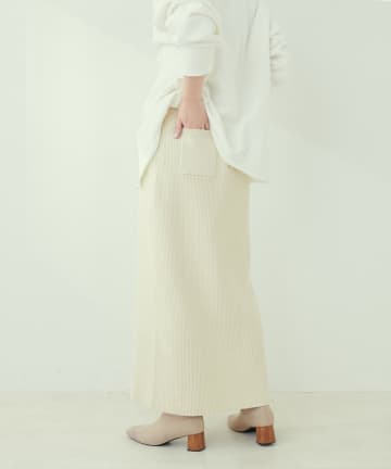 NICE CLAUP / OLIVE des OLIVE OUTLET(ナイスクラップ  / オリーブ デ オリーブ アウトレット) 【natural couture】バックポケットリブタイトスカート