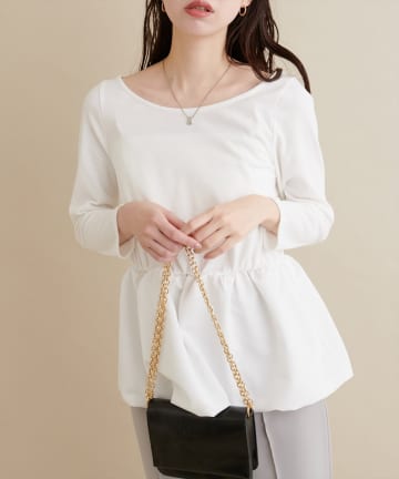【natural couture】＜otonanachu＞バルーンヘム×リブトップス