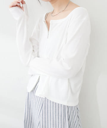 【natural couture】ファスナーあきカットカーディガン
