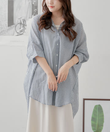 NICE CLAUP / OLIVE des OLIVE OUTLET(ナイスクラップ  / オリーブ デ オリーブ アウトレット) 【RMAF】【nao】ストライプシャツ