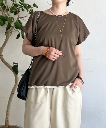 un dix cors(アンディコール) 袖コードドロストタックプルオーバー