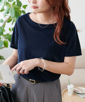 DISCOAT(ディスコート) ベロア5分袖Tシャツ