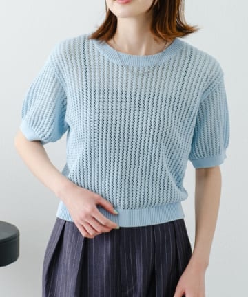 CIAOPANIC TYPY(チャオパニックティピー) 【willow】透かし編みコンパクト半袖ニット