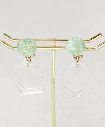 3COINS(スリーコインズ) ペールカラーストーンイヤリング