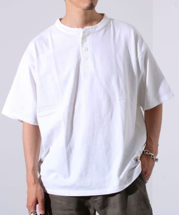 【FREDYMAC】 USコットン スノーウォッシュ ヘンリーネックTシャツ