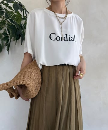 DOUDOU(ドゥドゥ) ドルマンジョーゼットロゴTEE