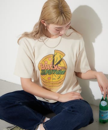 BIRTHDAY BAR(バースデイバー) 【Back to the Future】コットンＴシャツ　ピザ