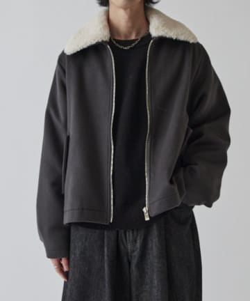 Lui's(ルイス) ビーバーメルトン襟ボアブルゾン