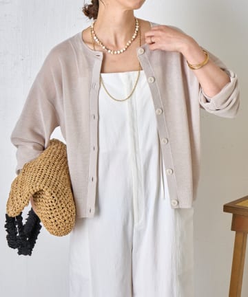 Jena　espace merveilleux(ジェナ　エスパスメルヴェイユ) クルーネック細ギマカーディガン