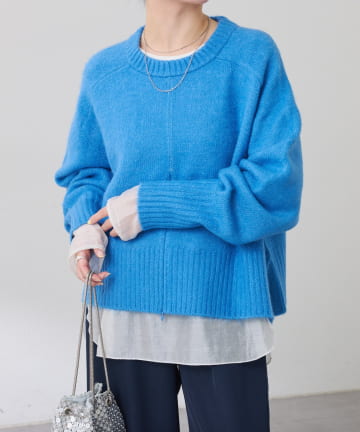 COLLAGE GALLARDAGALANTE(コラージュ ガリャルダガランテ) 【手洗い可/レイヤードしやすい】ヤクライクショートニット