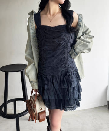 NICE CLAUP / OLIVE des OLIVE OUTLET(ナイスクラップ  / オリーブ デ オリーブ アウトレット) 【one after another】レースチュニック
