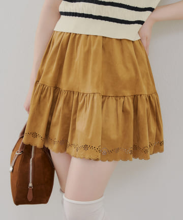 NICE CLAUP / OLIVE des OLIVE OUTLET(ナイスクラップ  / オリーブ デ オリーブ アウトレット) 【RMAF】パンチングフェイクスウェードミニスカート