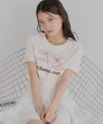 Chico(チコ) フラワー刺繍チビT