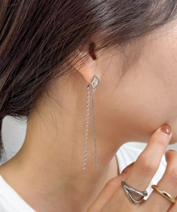 クリアドロップロングピアス