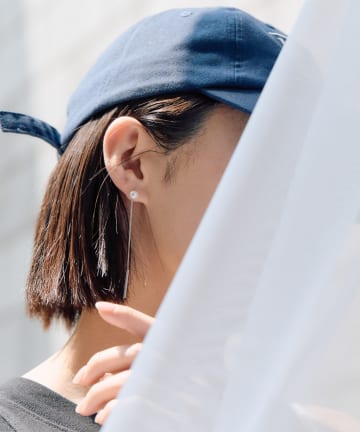 ear PAPILLONNER(イア パピヨネ) 《WEB限定/金属アレルギー対応/ステンレス》パール×スネークチェーンピアス