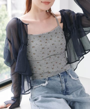 Kastane(カスタネ) 【4色展開/カップ取り外し可】カップ付き小花柄キャミ