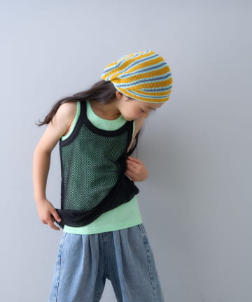 CIAOPANIC TYPY(チャオパニックティピー) 【KIDS】メッシュレイヤードリブタンクトップ