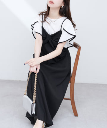 natural couture(ナチュラルクチュール) osonoリネン混ねじりキャミワンピース