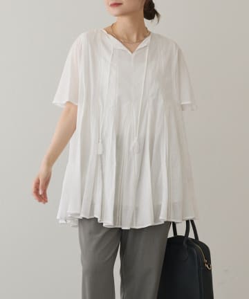 PUAL CE CIN(ピュアルセシン) インドボイルハシゴレースチュニック