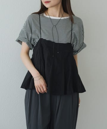 PUAL CE CIN(ピュアルセシン) インドボイルハシゴレースキャミブラウス