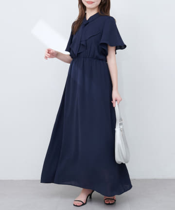 【WEB限定】ボウタイアシメラッフルワンピース
