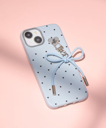 Lattice(ラティス) リボンハートドットスマホケース(iPhone13/14)