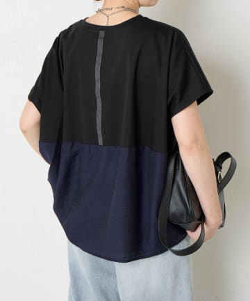 【大人の切替Ｔ】バックラインシルケットカットソー