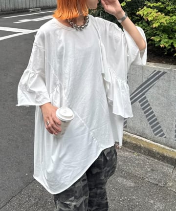 CIAOPANIC TYPY(チャオパニックティピー) etsintaリメイクフリルオーバーTEE