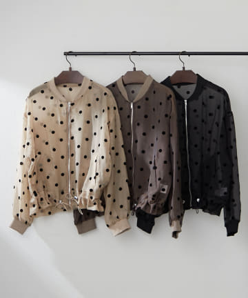 シアーフロッキードットブルゾン