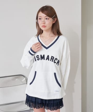 OUTLET(アウトレット) 【RAY CASSIN】Vラインロゴルーズスウェット