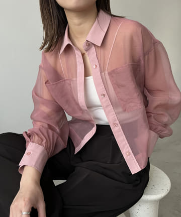 OUTLET(アウトレット) 【CAPRICIEUX LE'MAGE】ブロッキングシアーシャツ
