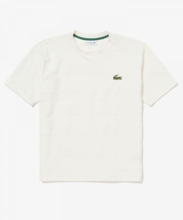 【LACOSTE】パイル地切り替え同色ボーダーTシャツ