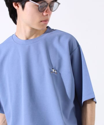 【GLOSTER/グロスター】フレンチブルドッグ刺繍 カットジョーゼットTシャツ