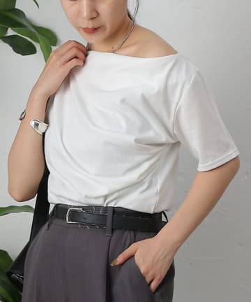 COLONY 2139(コロニー トゥーワンスリーナイン) 2wayショルダードレープTシャツ
